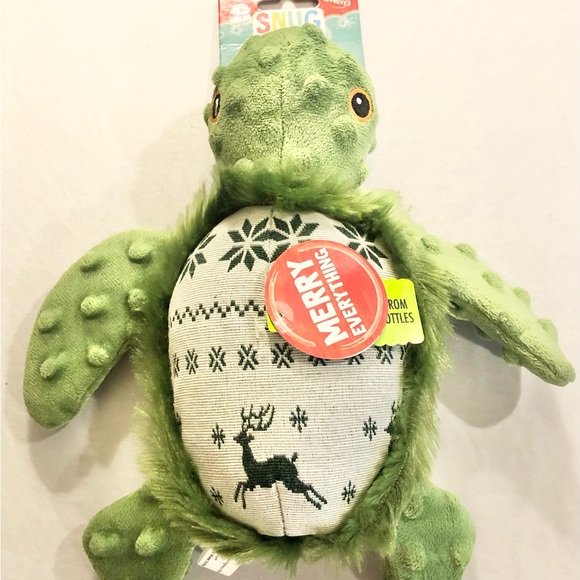 SNUGAROOZ “Holly” The Turtle Crinkle Dog Toy Christmas Plush NWT - Picture 7 of 8
